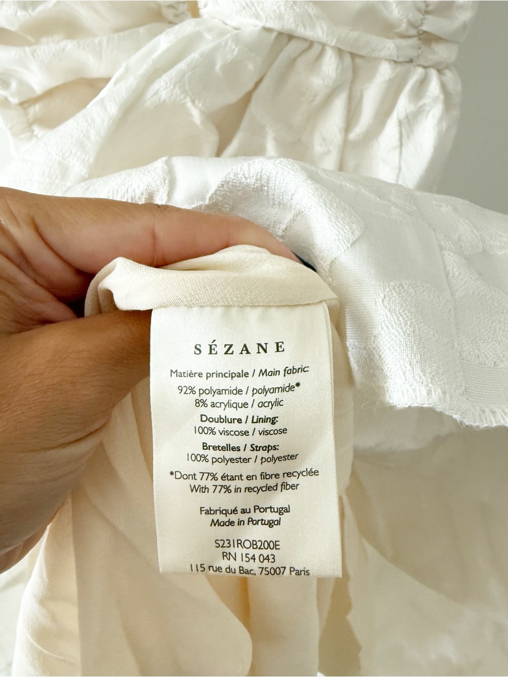 Sezane Editions Charlie Ivory White Floral Brocade Mini Dress Size US 4 - Picture 11 of 11